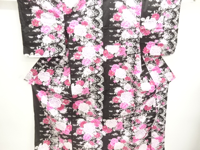 JAPANESE KIMONO / YUKATA / COTTON / FLOWER